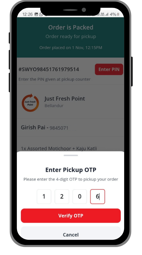 Swayo_App_Pickup_OTP_Screen